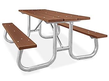 Recycled Plastic Steel Frame Picnic Table - 6'