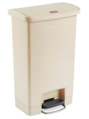Rubbermaid® Step-On Trash Can - 8 Gallon, Beige H-4753BE - Uline