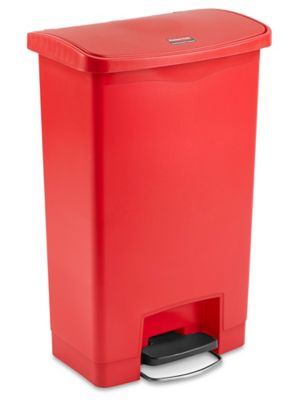Rubbermaid&reg; Slim Jim&reg; Step-On Trash Can - 13 Gallon, Red H-5904R