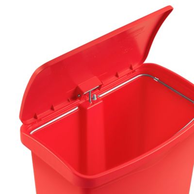 Rubbermaid® Slim Jim® Step-On Trash Can - 13 Gallon, Red H-5904R