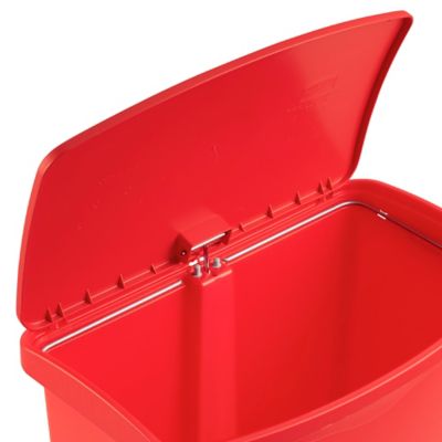 Rubbermaid Slim Jim Step-On Trash Can – 24 Gallon, Red, Hands-Free Pedal, Slim Design For Tight Spaces
