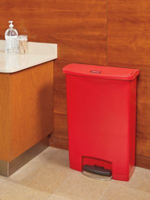 Rubbermaid Commercial Products Part # 1901999 - Rubbermaid Commercial  Products Slim Jim Step-On Black 24 Gal. Stainless Steel Front Step Trash Can  - Waste Containers & Trash Cans - Home Depot Pro
