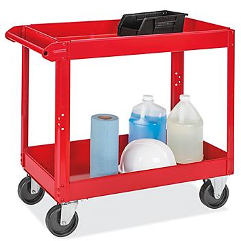 Steel Push Cart - 34 x 16 x 32", Red H-591R