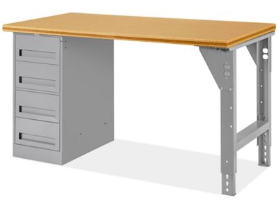 4 Drawer/1 Leg Pedestal Workbench - 60 x 30", Composite Wood Top H-5927-WOOD