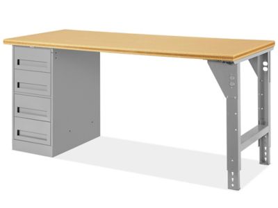  4 Drawer/1 Leg Pedestal Workbench - 72 x 30"