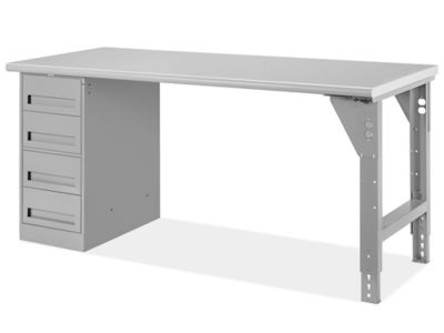 Mesa de Trabajo con Pedestal de 4 Cajones/1 Pata - 72 x 30, Cubierta de  Plástico Laminado H-5928-LAM - Uline