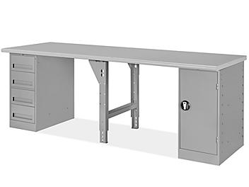 4 Drawer/1 Cabinet Pedestal Workbench - 96 x 30", Laminate Top H-5929-LAM