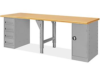 4 Drawer/1 Cabinet Pedestal Workbench - 96 x 30"