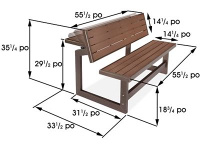 Convertible outdoor bench hot sale