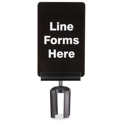 Crowd Control Sign with Bracket - "Line Forms Here" H-6055