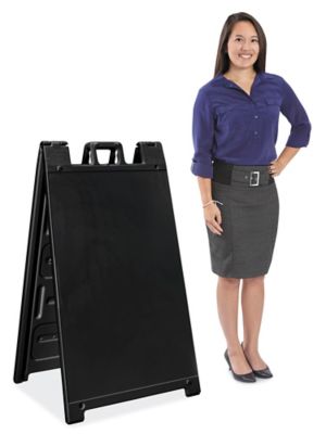 HUBERT® A-Frame Sign Easel Black Plastic - 2L x 3 1/2H 