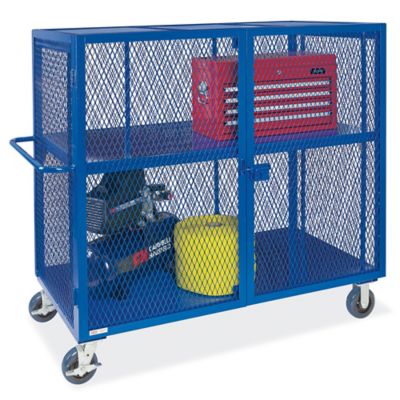 Welded Security Cart 60 x 30 x 58", Blue H6129BLU Uline