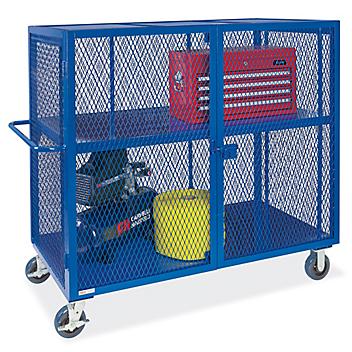 Welded Security Cart - 60 x 30 x 58", Blue H-6129BLU