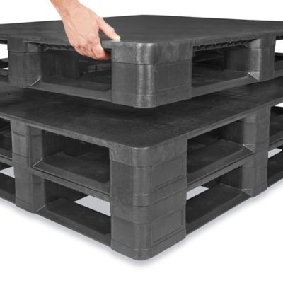 Solid Top Rackable Pallet - 48 x 40, 2,800 lb Capacity, Black H-6136 -  Uline