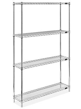 Stainless Steel Wire Shelving Unit - 48 x 12 x 72" H-6143
