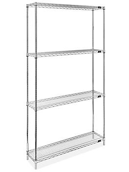 Stainless Steel Wire Shelving Unit - 48 x 12 x 86" H-6147