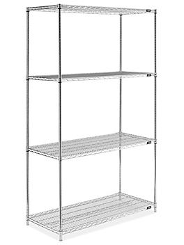 Stainless Steel Wire Shelving Unit - 48 x 24 x 86" H-6153