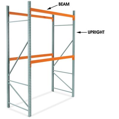 2 Level 144w x 48d x 96h Pallet Racking with Front-to-Back Supports  Starter