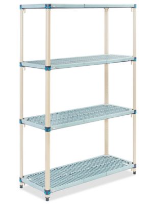 MetroMax I 5X337EGX3 5-Shelf Industrial Plastic Shelving Mobile Cart, Solid Bottom Shelf, 18 x 36 x 79.3125