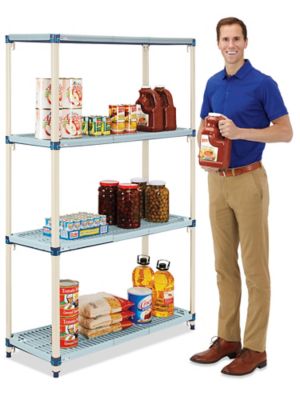 Vented Plastic Shelving - 48 x 18 x 74