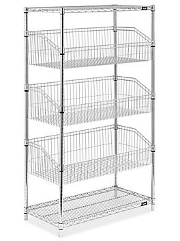 Wire Basket Shelving - 36 x 18 x 63" H-6215