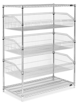 Wire Basket Shelving - 48 x 24 x 63" H-6218
