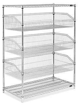 Wire Basket Shelving - 48 x 24 x 63" H-6218