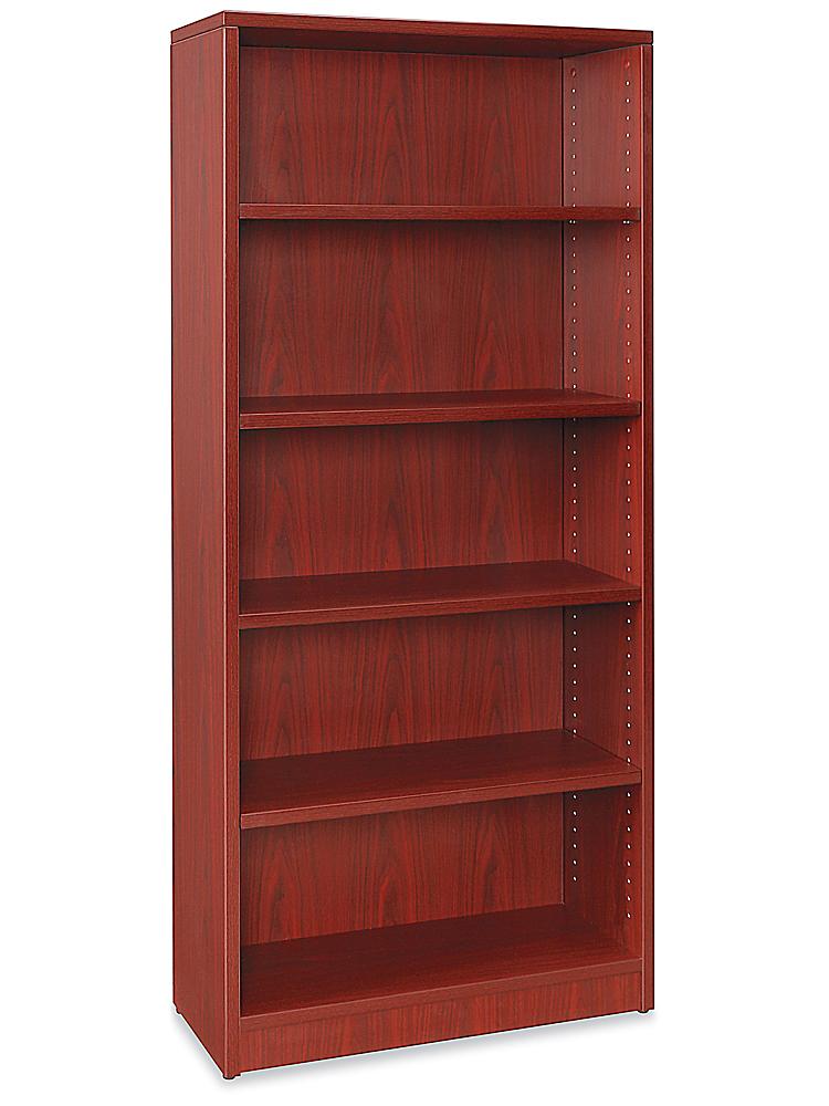 Laminate Bookcase 5 Shelf Mahogany H, Wood Laminate Bookcases