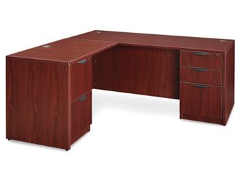 Office L-Desk - 66 x 78", Mahogany H-6301