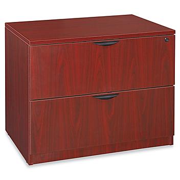 Laminate Lateral File Cabinet - 2-Drawer, Mahogany H-6304MAH