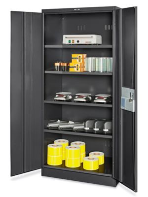 Janitorial Cabinet - 36 x 18 x 64, Black H-10658BL - Uline