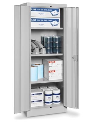 Slim Storage Cabinet - 24 x 18 x 66, Assembled, Light Gray H-6317AGR -  Uline