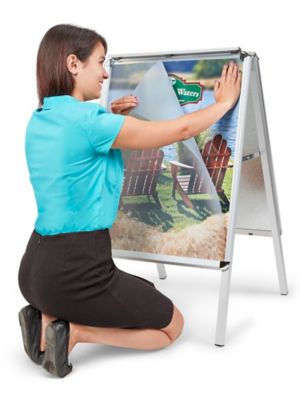 Aluminum Snap Edge A-Frame Sign - Silver H-6327SIL - Uline