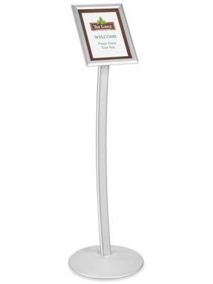 Pedestal Sign Holder - 8 1/2 x 11", Silver H-6328SIL