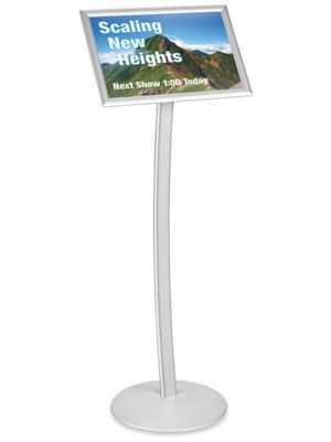 Pedestal Sign Holder - 11 x 17", Silver H-6329SIL
