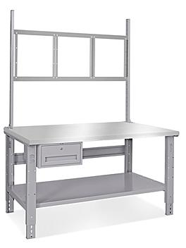 Deluxe Workstation Starter Table - 60 x 30", Stainless Steel Top H-6341-SS