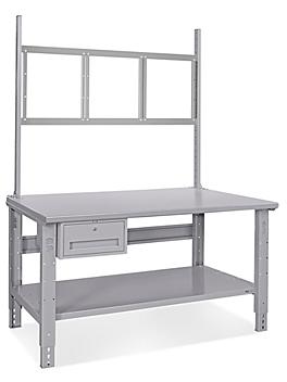 Deluxe Workstation Starter Table - 60 x 30", Steel Top H-6341-STEEL