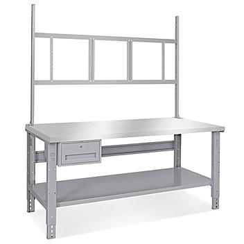 Deluxe Workstation Starter Table - 72 x 30", Stainless Steel Top H-6342-SS