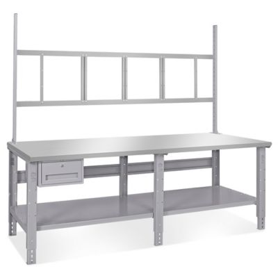 Deluxe Workstation Starter Table - 96 x 30", Stainless Steel Top H-6343-SS