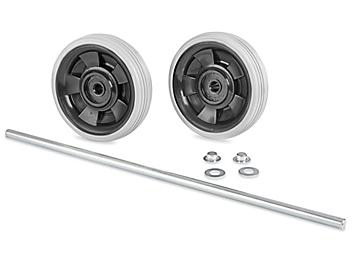 6" Wheel and Axle Kit for Uline Standard Janitor Cart H-6347WHLKIT