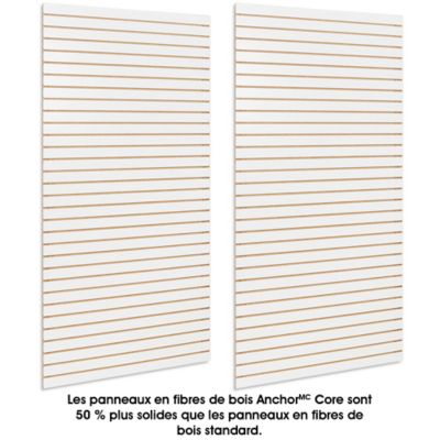 Slatwall Vertical Panels - 8 x 4', White Melamine H-6351