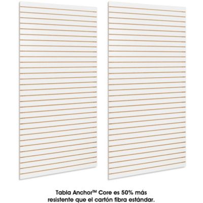 Paneles Ranurados Verticales - 8 x 4', White Melamine H-6351