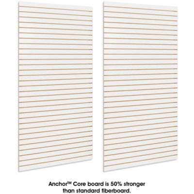 Slatwall Vertical Panels - 8 x 4', White Melamine H-6351