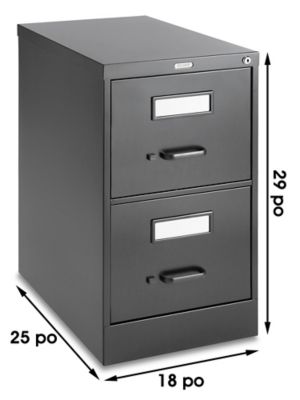 Classeur vertical – Noir, 5 tiroirs, grand format H-7803BL - Uline