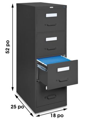 Staples – Classeur vertical format légal, 4 tiroirs, noir