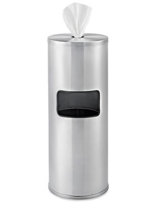 Stainless Steel Wipes Dispenser with Door and Trash Receptacle