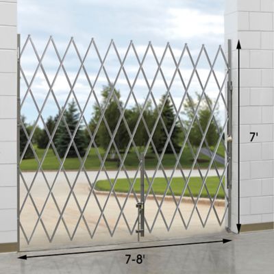 VEVOR Single Folding Security Gate, 48 H X 66 W Folding Door Gate ...