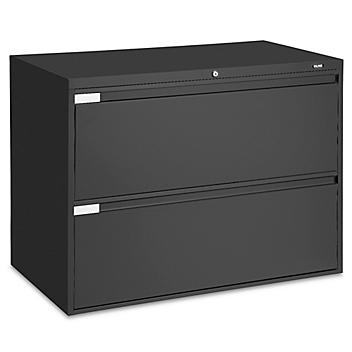 Lateral File Cabinet - 42" Wide, 2 Drawer, Black H-6393BL