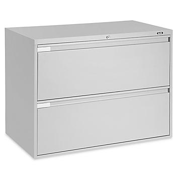 Lateral File Cabinet - 42" Wide, 2 Drawer, Light Gray H-6393GR