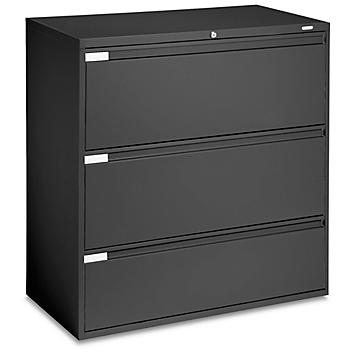 Lateral File Cabinet - 42" Wide, 3 Drawer, Black H-6394BL